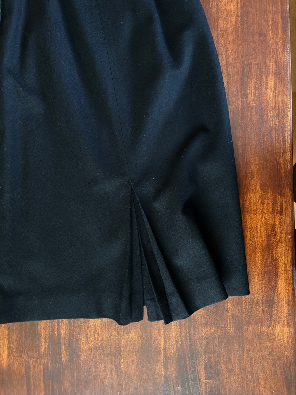 Vintage Wool Pencil Skirt Black Midi Small - Picture 6 of 8